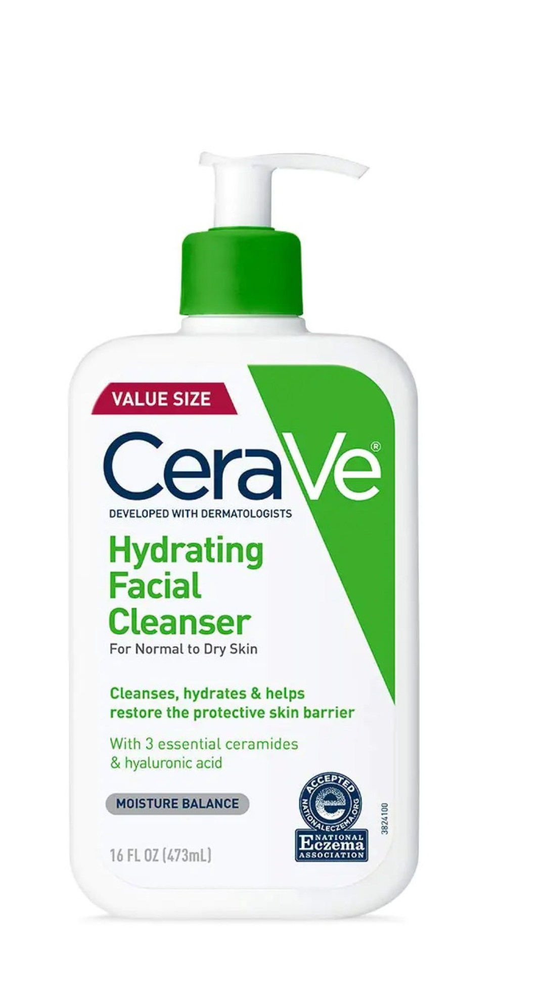CeraVe Hydrating Facial Cleanser Moisturizing Face Wash For Dry Skin Hyaluronic Acid + Ceramides + Glycerin Hydrating Cleanser For Normal To Dry Skin National Eczema Association Certified
