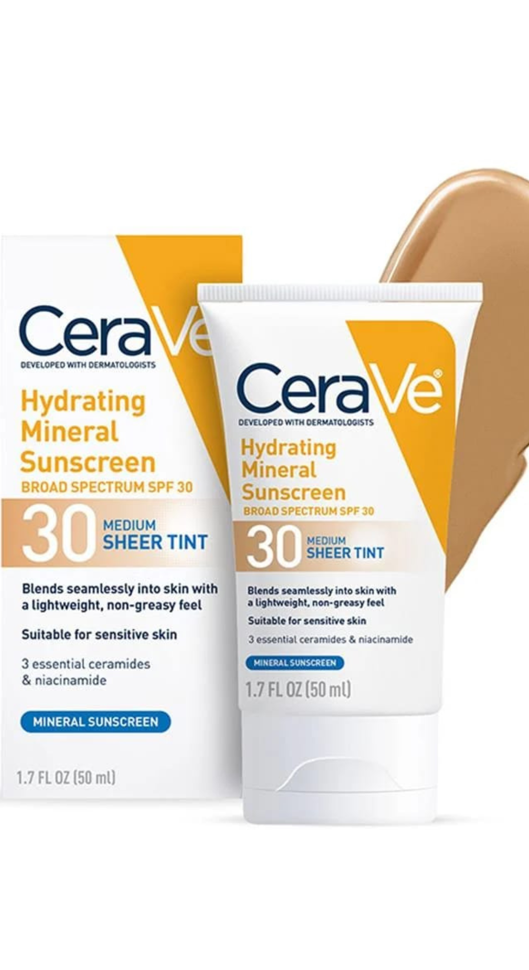 CeraVe Sheer Tint Hydrating Sunscreen SPF 30 - 1.7 Oz