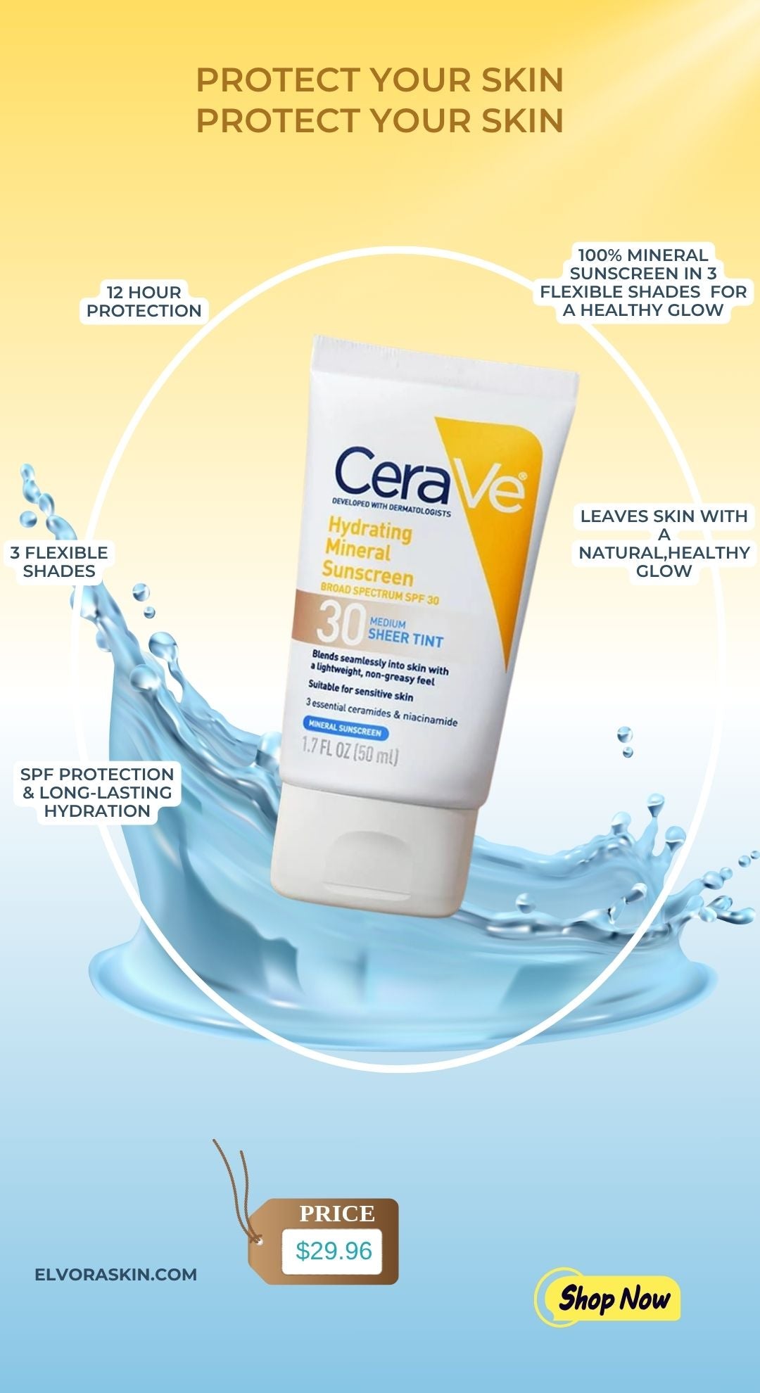 CeraVe Sheer Tint Hydrating Sunscreen SPF 30 - 1.7 Oz