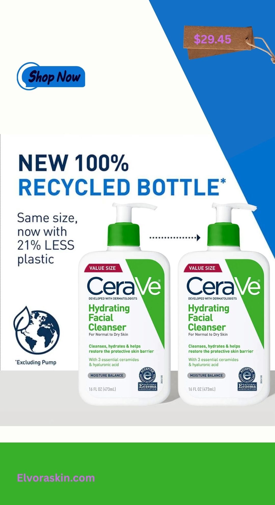 CeraVe Hydrating Facial Cleanser Moisturizing Face Wash For Dry Skin Hyaluronic Acid + Ceramides + Glycerin Hydrating Cleanser For Normal To Dry Skin National Eczema Association Certified