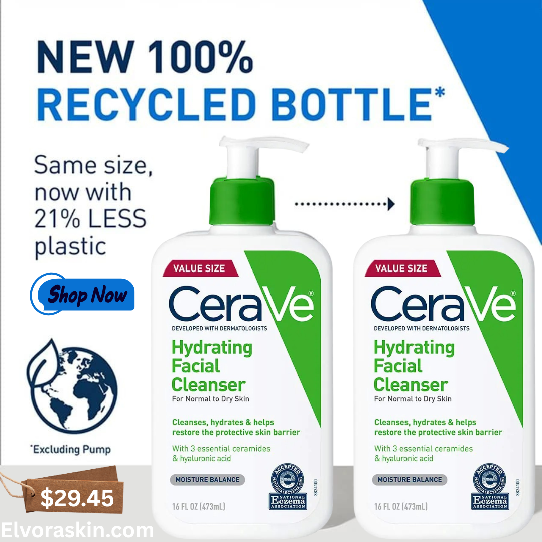 CeraVe Hydrating Facial Cleanser Moisturizing Face Wash For Dry Skin Hyaluronic Acid + Ceramides + Glycerin Hydrating Cleanser For Normal To Dry Skin National Eczema Association Certified