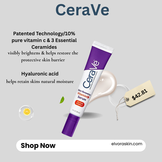 CeraVe Vitamin C Serum with Hyaluronic Acid | Skin Brightening Serum for Face with 10% Pure Vitamin C | Fragrance Free | 1 Fl. Oz